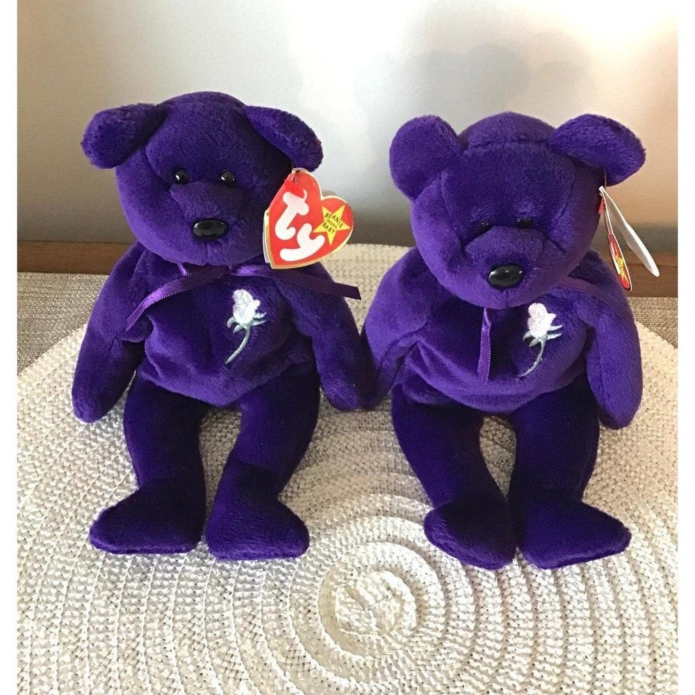Ty Beanie Babies Princess Diana Plush Bears‎ 1997 PE Pellets Purple (3) Y2K Toys - Picture 7 of 16